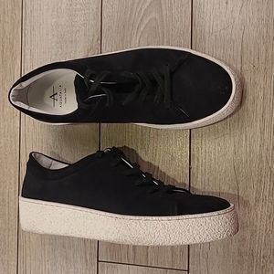 AQUATALIA Italy Black Leather Sz 6.5 Womens‎ Low Top Sneakers Shoes